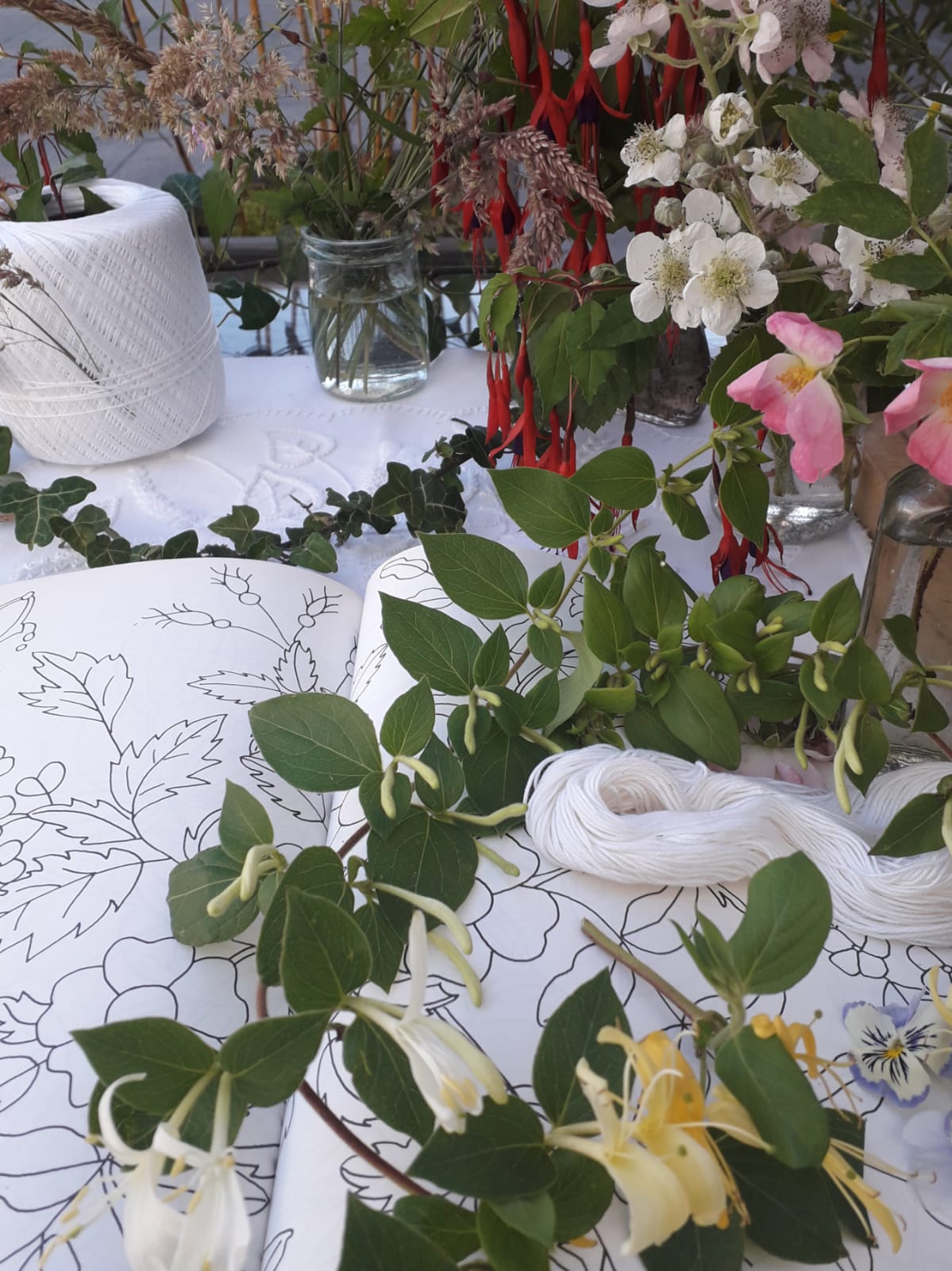 Local floral inspiration for Mountmellick Embroidery Patterns